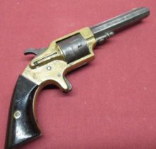 American 5 shot rimfire pocket revolver with 9cm octagonal steel barrel stamped Merwin & Bray