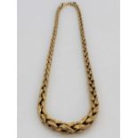 9ct yellow gold Palma graduated chain necklace with spring ring clasp, by JG&S, 9ct, L41cm, 37.5g