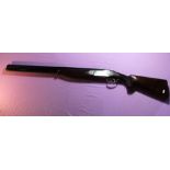 Lanber 12B over and under single trigger ejector shotgun with 27 1/2" barrels, 14 1/4" pistol grip