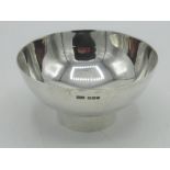 ERII hallmarked sterling silver bowl with circular pedestal base, makers marks MGS, Sheffield, 1973,