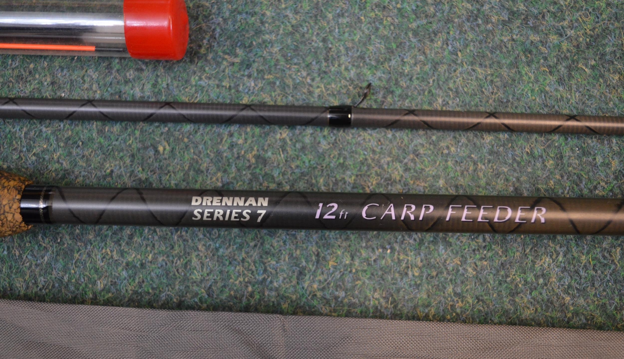 Lightly used Drennan series 7, 12ft carp feeder fishing rod with 3 quiver tips - Image 5 of 8