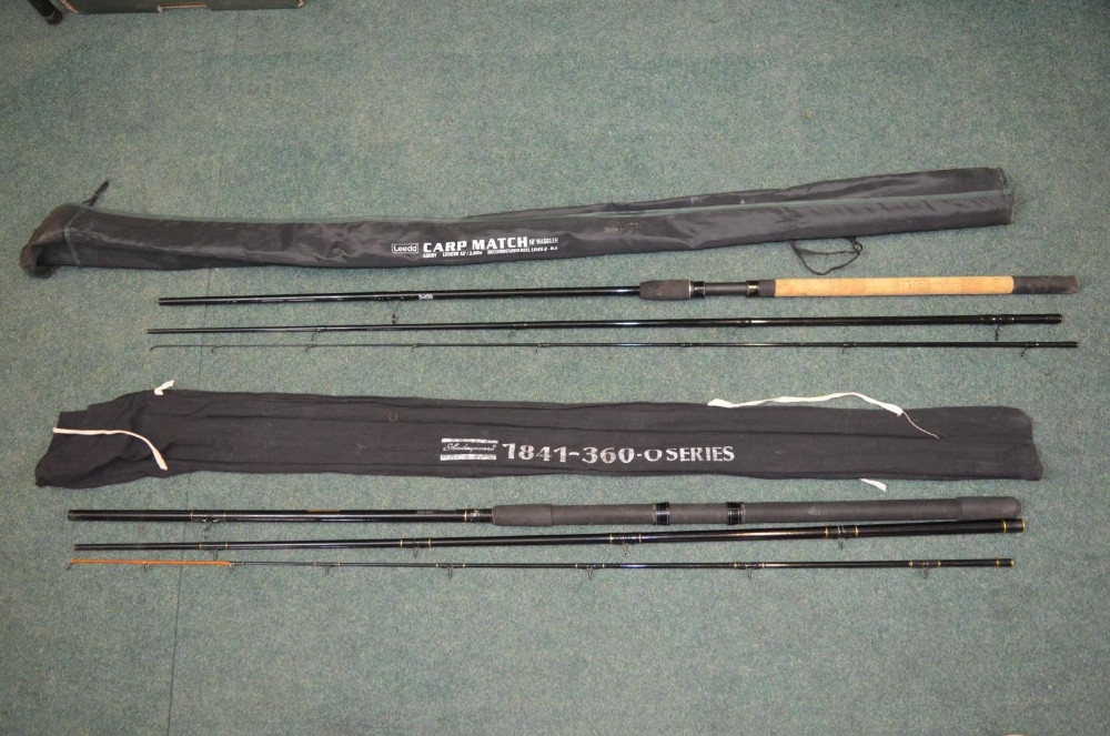 Two modern glass fibre coarse fishing rods - Leeda Carp Match 12ft Waggler 3.6m three piece with - Image 2 of 7