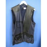 Gunmark shooting vest in blue cotton and leather patches XL