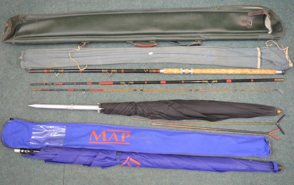 A Precision Rods 3 piece composite and cane rod "R Sealeys Match Winner", length 401cm with green - Image 2 of 3