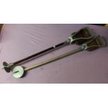 Pair of shooting sticks with leather seats (2)