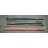 Three carbon fibre fly rods - Lureflash Viper 10ft two piece, Daiwa 149 10ft two piece, D.A.M