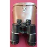 Pair of "The Wray Nine" Wray of London binoculars in leather case