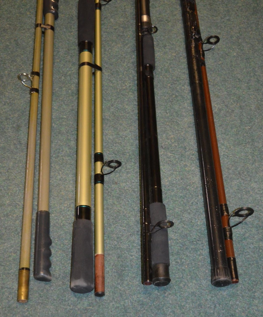 4 carbon fibre 2 piece fishing rods - modern Shakespeare 12ft "In2 Beachcaster", vintage "Castaway" - Image 4 of 7