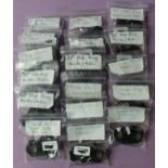 Large collection of 17 scope rings including 1 inch high ring, medium 1 inch scope rings, 30mm