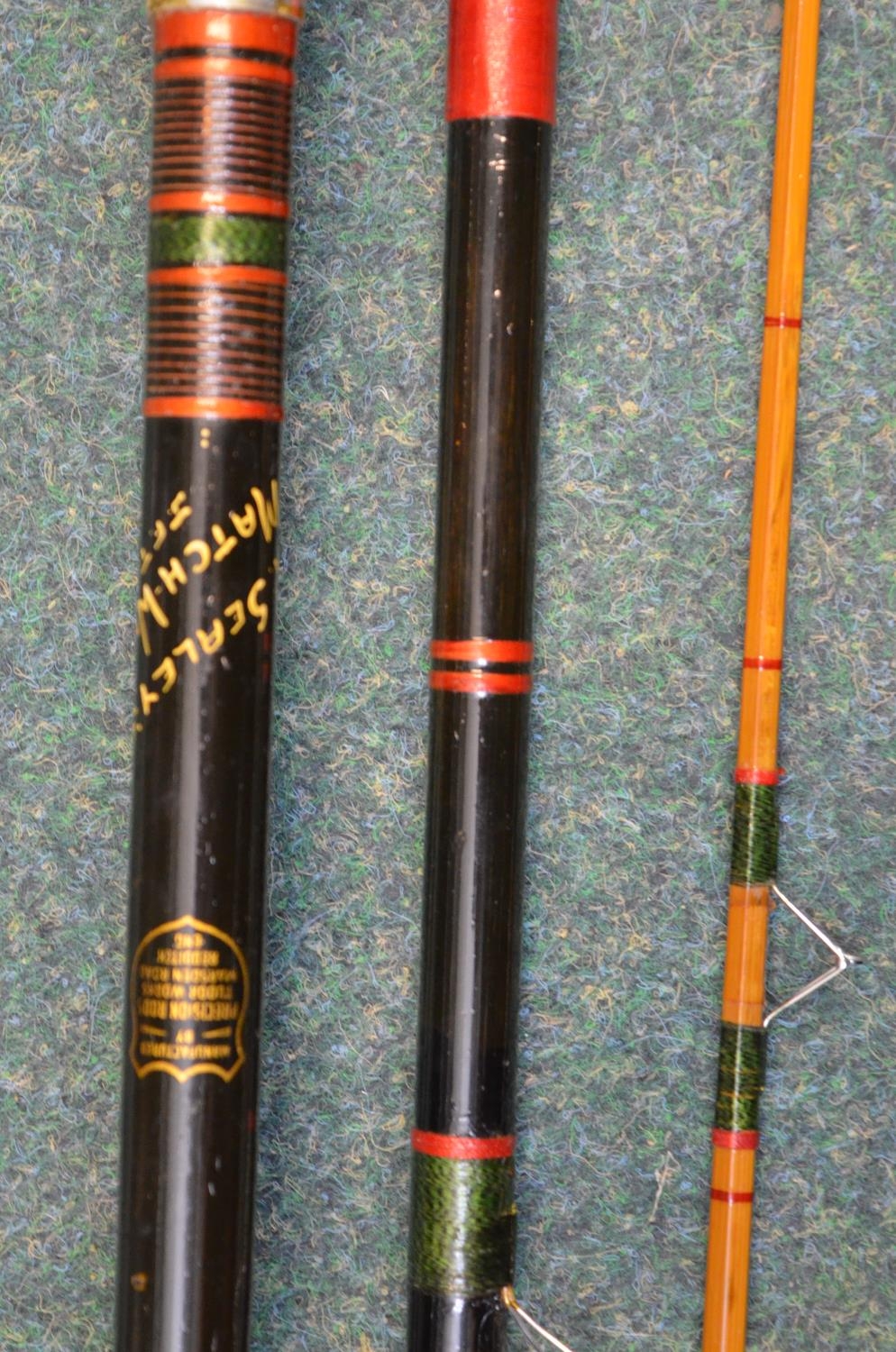 A Precision Rods 3 piece composite and cane rod "R Sealeys Match Winner", length 401cm with green - Image 3 of 3