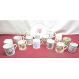 Collection of Queen Victoria coronation ware inc. Cups, Jugs and a plate(17)