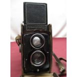 Rolleicord twin lens reflex camera by Franke & Heidecke with ever ready case and strap