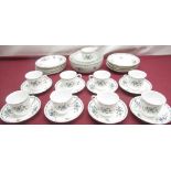 Shelley Chelsea pattern part tea set comprising 8 cups, 8 saucers, 8 side plates, 6 bowls, milk jug,