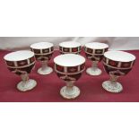 Set of six Royal Crown Derby Imari pattern goblets, with gilt highlights, pattern no. 1128, H12.3cm