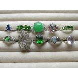 Collection of sterling silver rings, set with a variety of different stones, all stamped 925, 1.