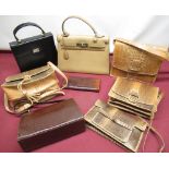 Vintage handbags including crocodile skin and fashion (8)