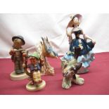 Goebel figures - Flamenco dancer, makers mark and impressed number to base, H21cm, Young boy with