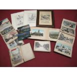 Five early C20th Japanese lacquered albums containing printed colour postcards of Hong Kong,