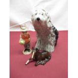 Beswick - Old English Sheepdog, seated, black back stamp, impressed number 453 to base, H22.5cm,