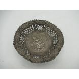 Victorian hallmarked sterling silver pierced and repousse bob bon dish by Colen Hewer Cheshire,