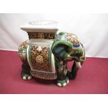 C20th conservatory stool in the shape of an Elephant, H42cm