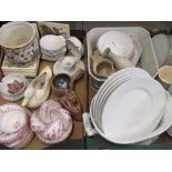 Collection of Continental porcelain and other ceramics incl. two Portuguese jardinières, tiles,