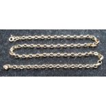 9ct yellow gold belcher chain necklace with spring ring clasp, stamped 375, L45cm, 7.4g
