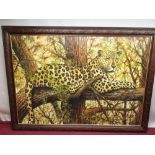 Ian Rossenrode (African, Contemporary); Resting Leopard, oil on canvas, signed and dated '99, 70cm x