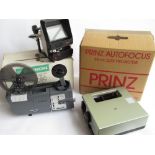 Owain Wyn Evans Collection - Chinon dual 8mm projector with box, a Prinz autofocus 35mm slide