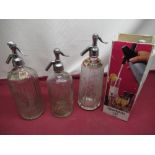 Four Vintage soda siphons