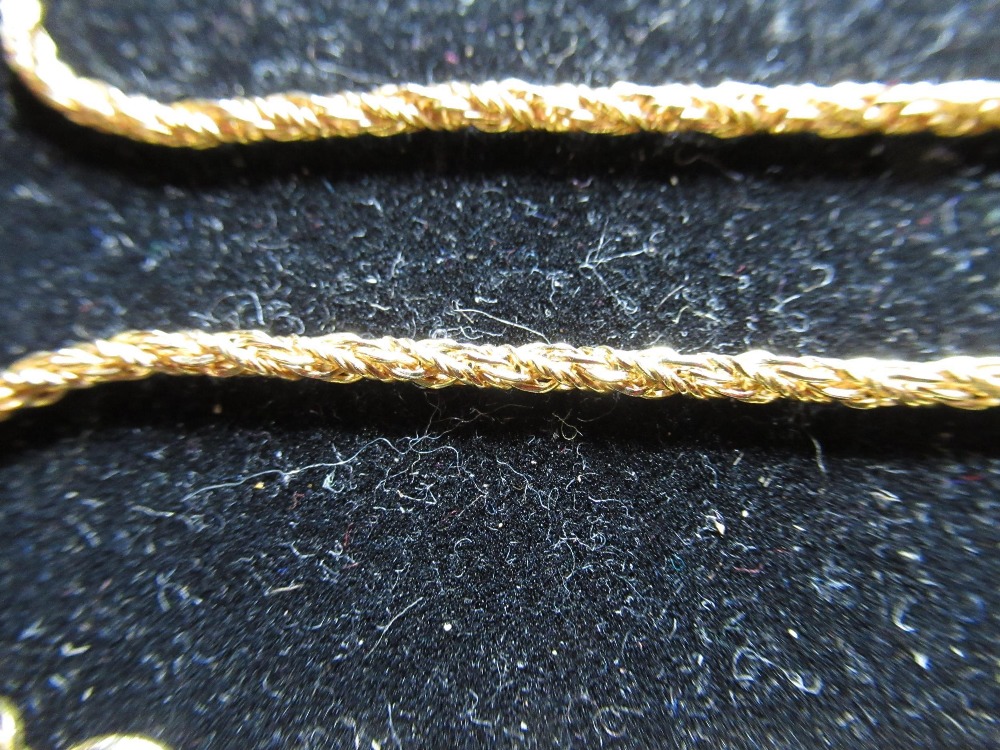 9ct yellow gold rope chain necklace with spring ring clasp stamped 375, L60cm, 7.4g - Image 3 of 4