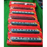 Boxed Hornby OO gauge models including Intercity mark II coach, Intercity sleeping car, two