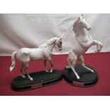 Royal Doulton "Spirit of The Wild" horse rearing on ebonised circular base, H30.5cm, Beswick "Desert