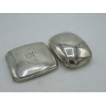 Victorian hallmarked sterling silver curved snuff box by William Neale Sheffield, 1898, and an Edw.