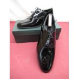 Boxed as new Racing Green black patent lace up Gentleman's evening shoe, size 11