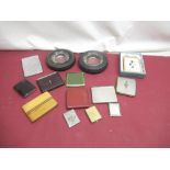 Two tyre ashtrays, 3 match metal cases, 9 cigarette cases(14)