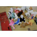 Twenty one "Golly" brooch collection, selection of Beanie Bear soft toys, including fish, birds, etc