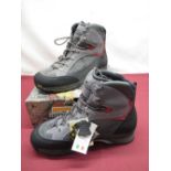 Boxed as new Zamberlan 540 Rise GT hydrobloc charcoal/red walking boots with Gor-tex lining, size 13