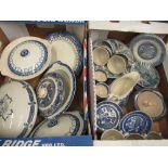 Comprehensive collection of blue and white print tea and dinner ware from Copeland, Broadhurst,