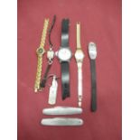 King quartz wristwatch, Seiko ladies quartz wristwatch on original bracelet, other ladies