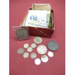 1797 Geo.III cartwheel penny, Geo.V 1918 silver florin and other silver coinage incl. 3d and 6d,
