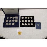 Collection UK commemorative, 5 shillings and £5 coins presented in Westminster blue velvet case (24)
