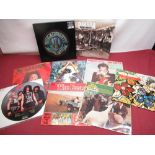 Collection of 33rpm records including Morbid Angel picturedisc, Re-Animator, Pantera, Def Leppard ,