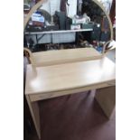 Modern pine dressing table with shaped mirror