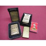 Two Zippo "Jack Daniels brass windproof lighter in original packing, Zippo jimbean brass windproof