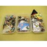 Large selection of pin badges, mainly relating to children's entertainment including Super Mario,