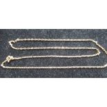 9ct yellow gold link chain necklace with spring ring clasp, stamped 375, L56cm, 4.2g