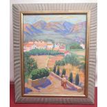 Ann Widdecombe Collection - Olwen Tarrant, (British,1927-2012); "The Walk to the Mountains" oil on