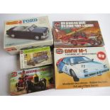 Owain Wyn Evans Collection - Five boxed un-started vehicle model kits: Matchbox 1/25 AMT 1950 Ford