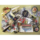 Selection of various ship related enamel and pin badges including Seacat, Queen Mary, Waverley,